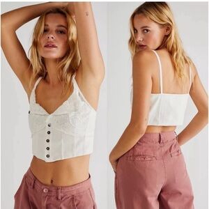 Free People Have My Heart Lace tank corset style top